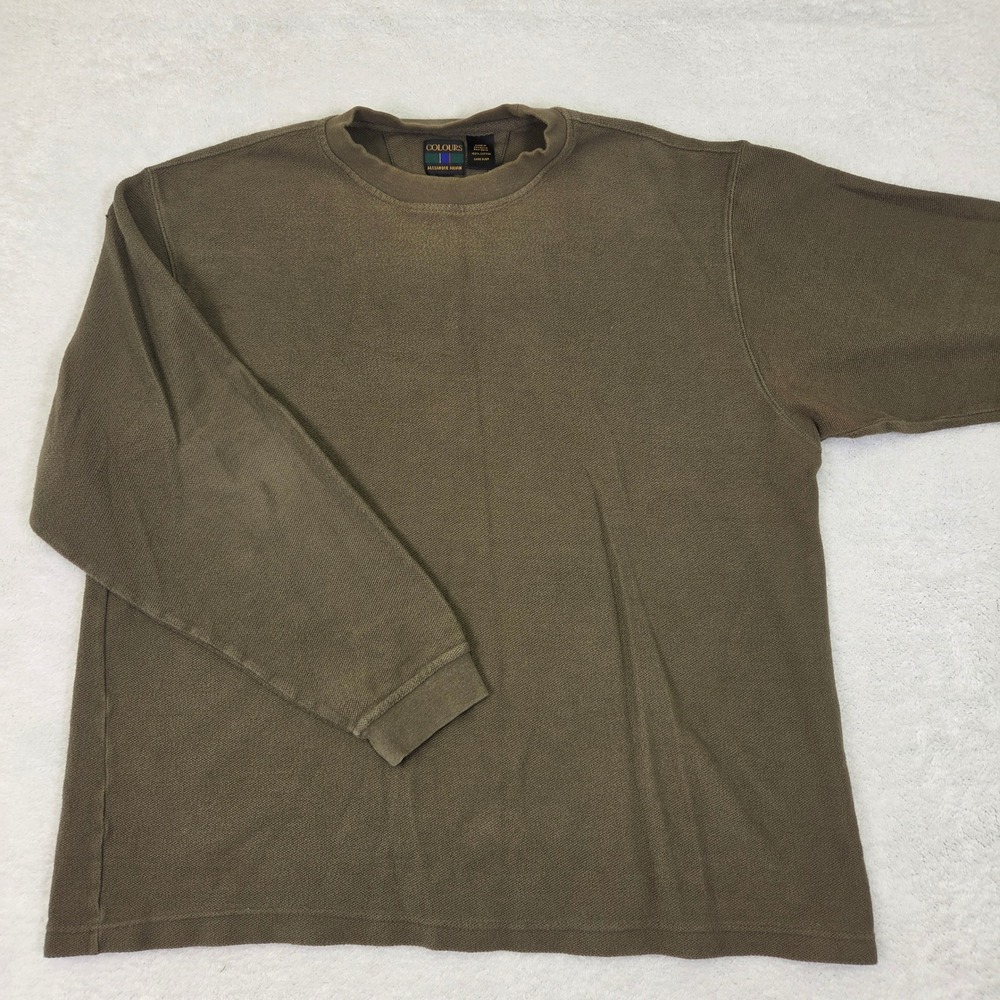 Colours Alexander Julian Mens XXL Olive Green Long Sleeve Cotton Crewneck Shirt